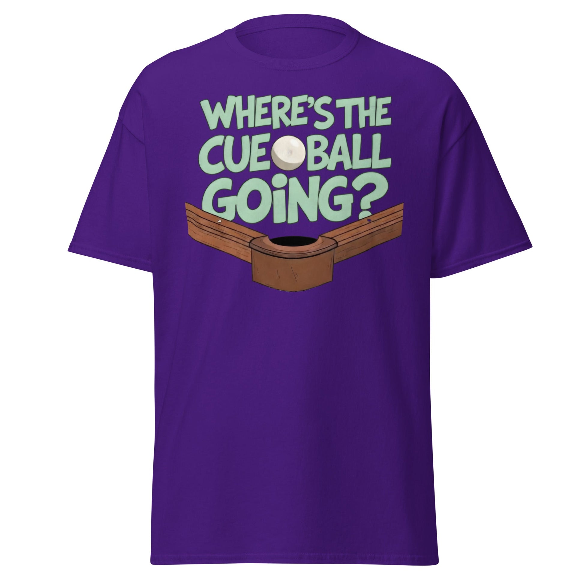 Where’s The Cue Ball Going? | Funny Snooker & Pool T-Shirt - Purple - T-Shirts Online