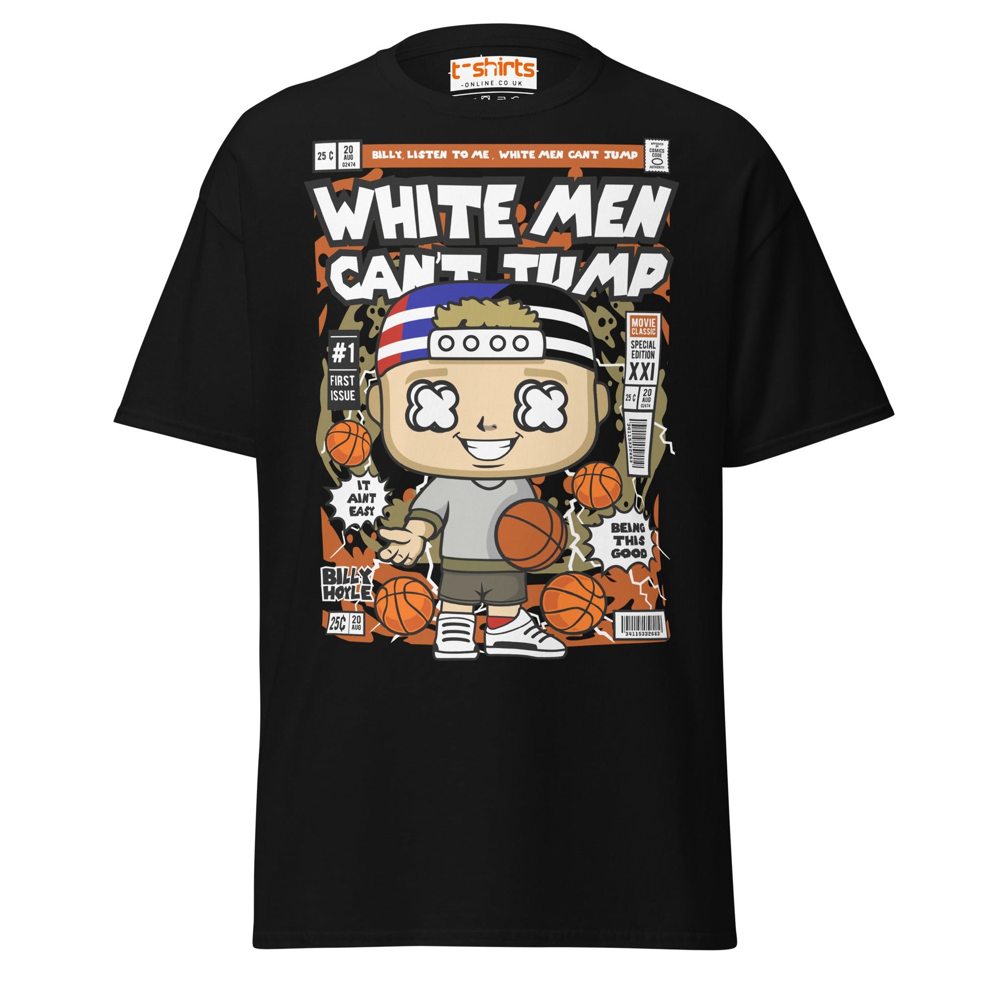 White Men Can’t Jump T-Shirt | Billy Hoyle Parody Tee - Black - T-Shirts Online