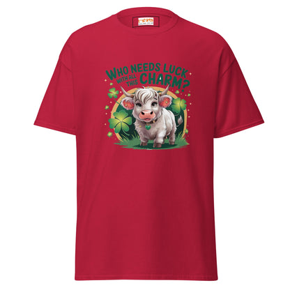 Who Needs Luck | Highland Cow T-Shirt - Cardinal - T-Shirts Online
