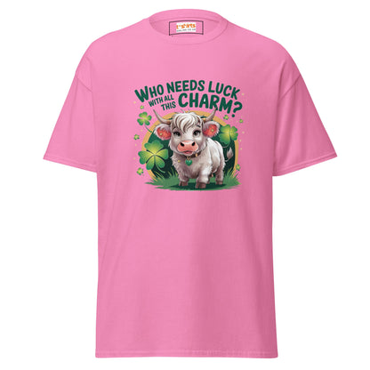 Who Needs Luck | Highland Cow T-Shirt - Azalea - T-Shirts Online