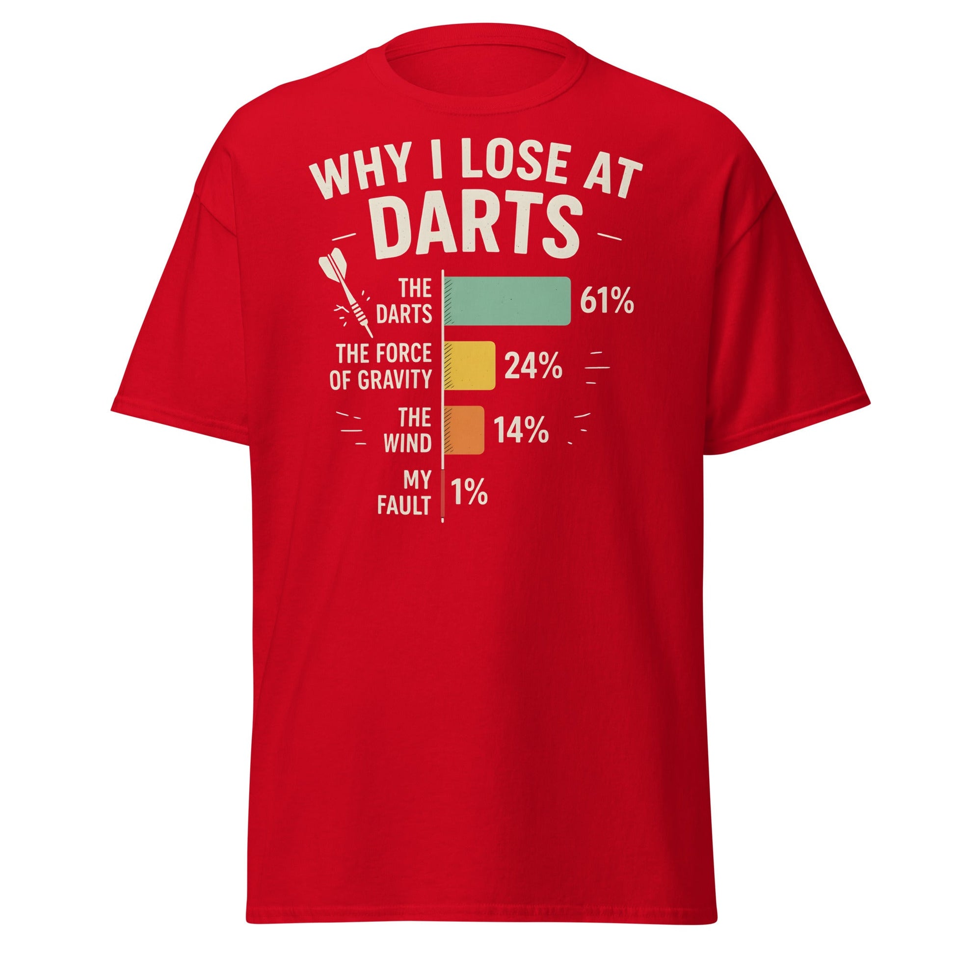 Why I Lose at Darts T-Shirt - Funny Darts Player Gift - Red - T-Shirts Online