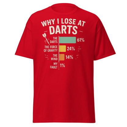 Why I Lose at Darts T-Shirt - Funny Darts Player Gift - Red - T-Shirts Online