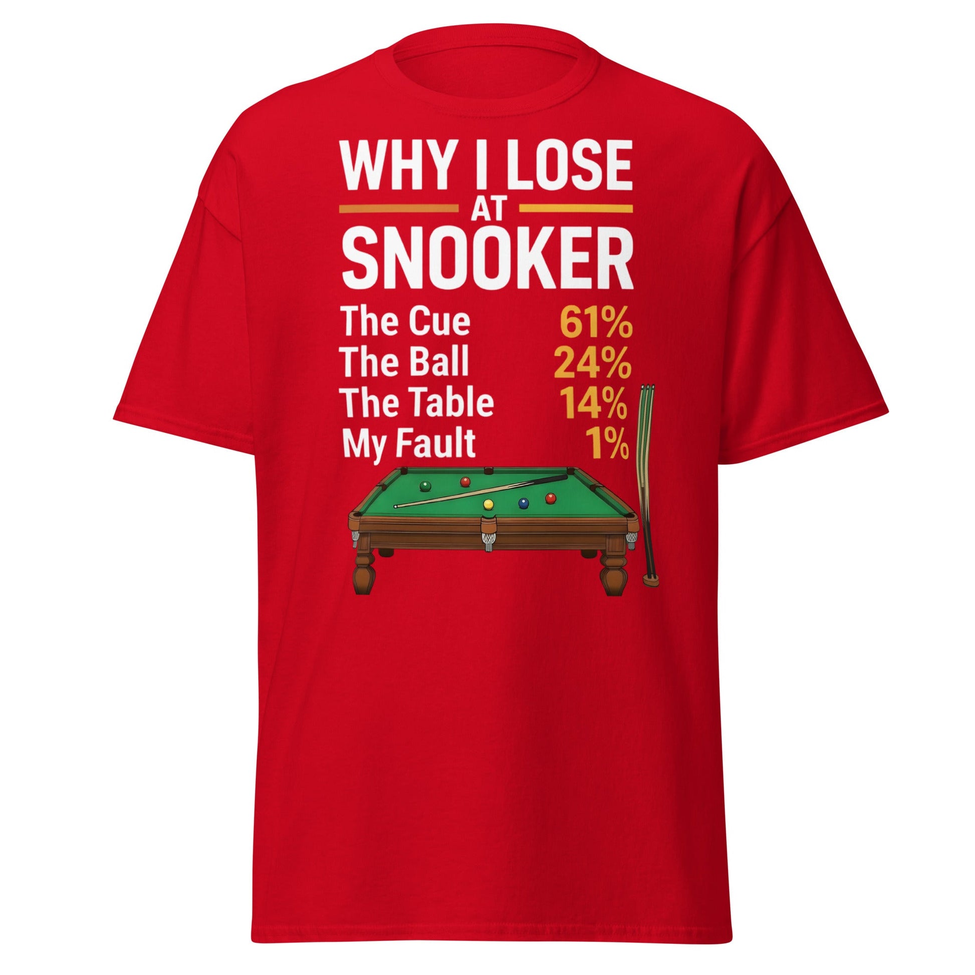 Why I Lose at Snooker Funny Tee - Sarcastic Snooker Shirt - Red - T-Shirts Online