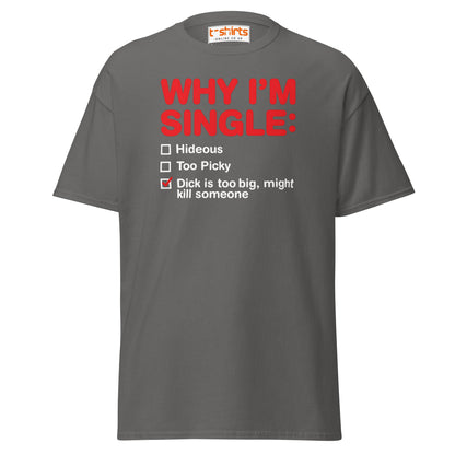 Why I’m Single T-Shirt – Funny Adult Humor Checklist Tee - Charcoal - T-Shirts Online