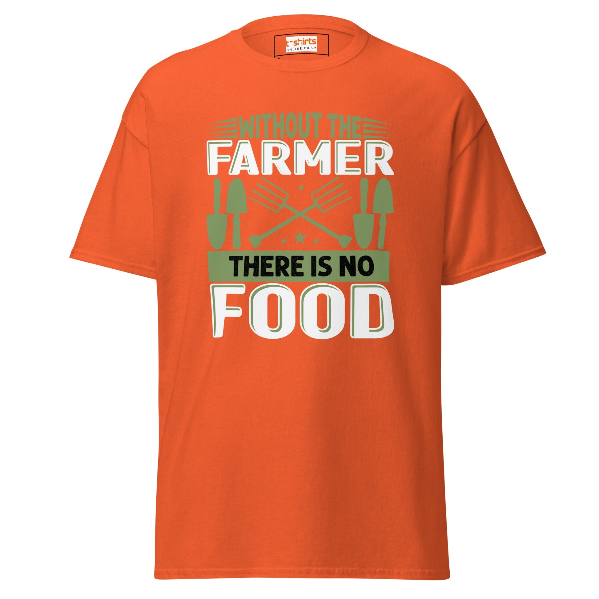 Without Farmers | Farmer T-Shirt - Orange - T-Shirts Online