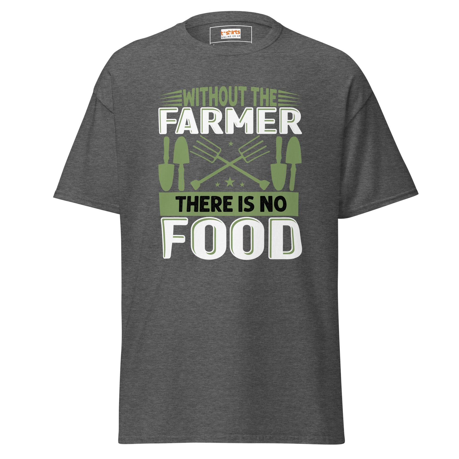 Without Farmers | Farmer T-Shirt - Dark Heather - T-Shirts Online