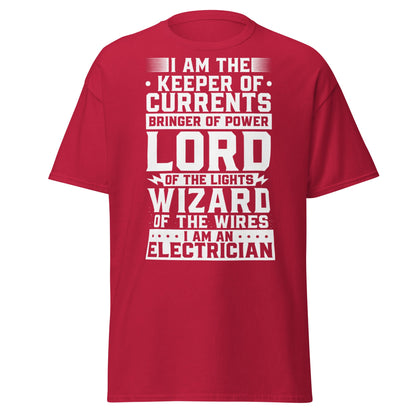 Wizard of the Wires - Funny Electrician Graphic T-Shirt - Cardinal - T-Shirts Online
