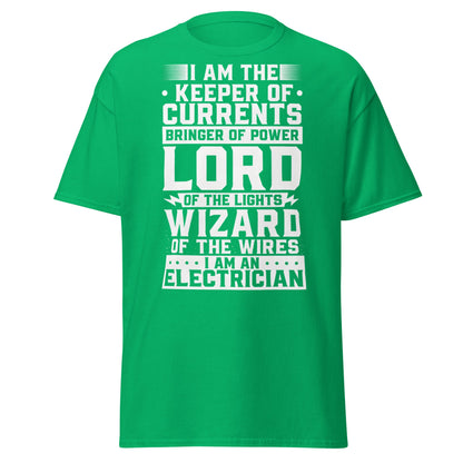 Wizard of the Wires - Funny Electrician Graphic T-Shirt - Irish Green - T-Shirts Online