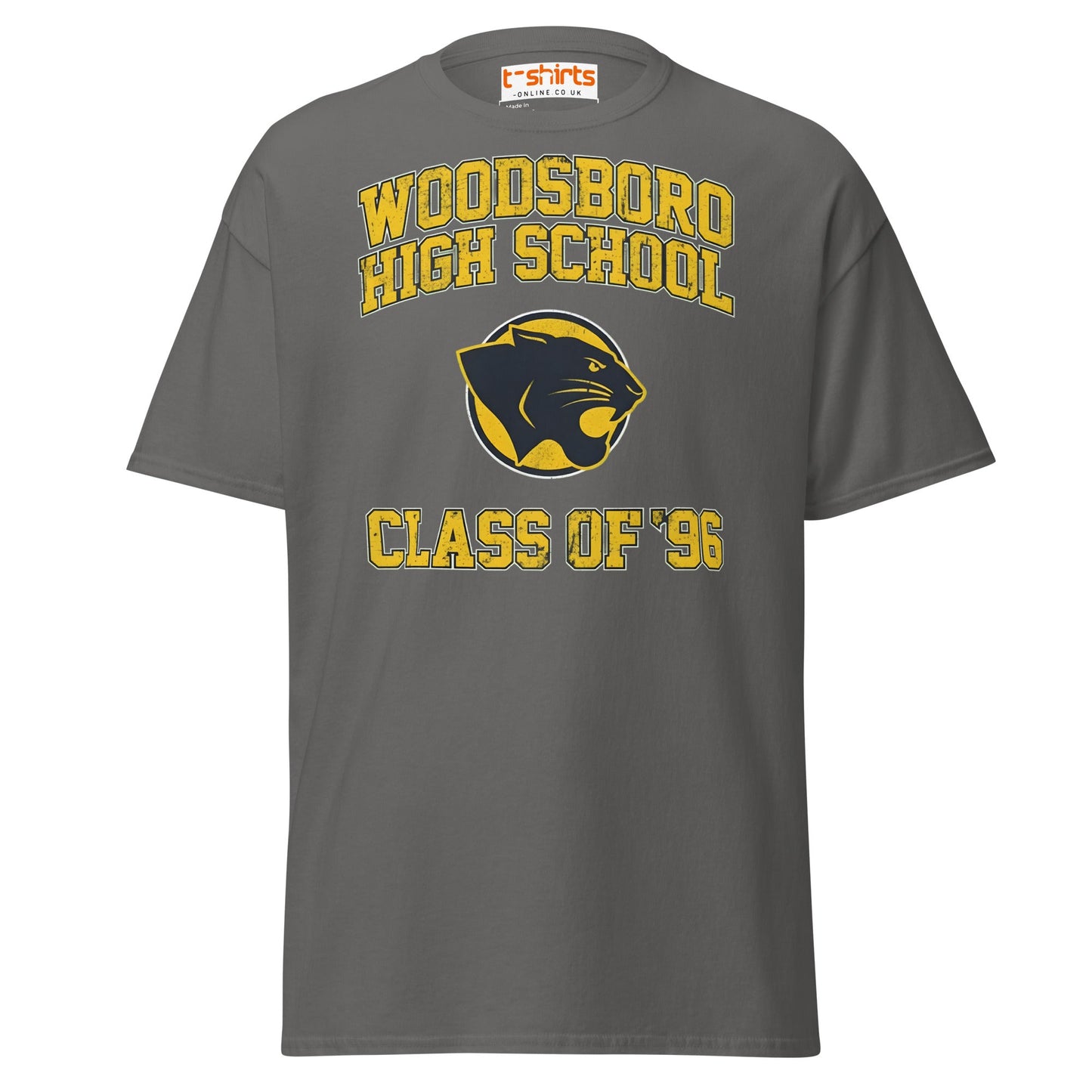 Woodsboro High School T-Shirt | Class of ’96 Retro Tee - Charcoal - T-Shirts Online