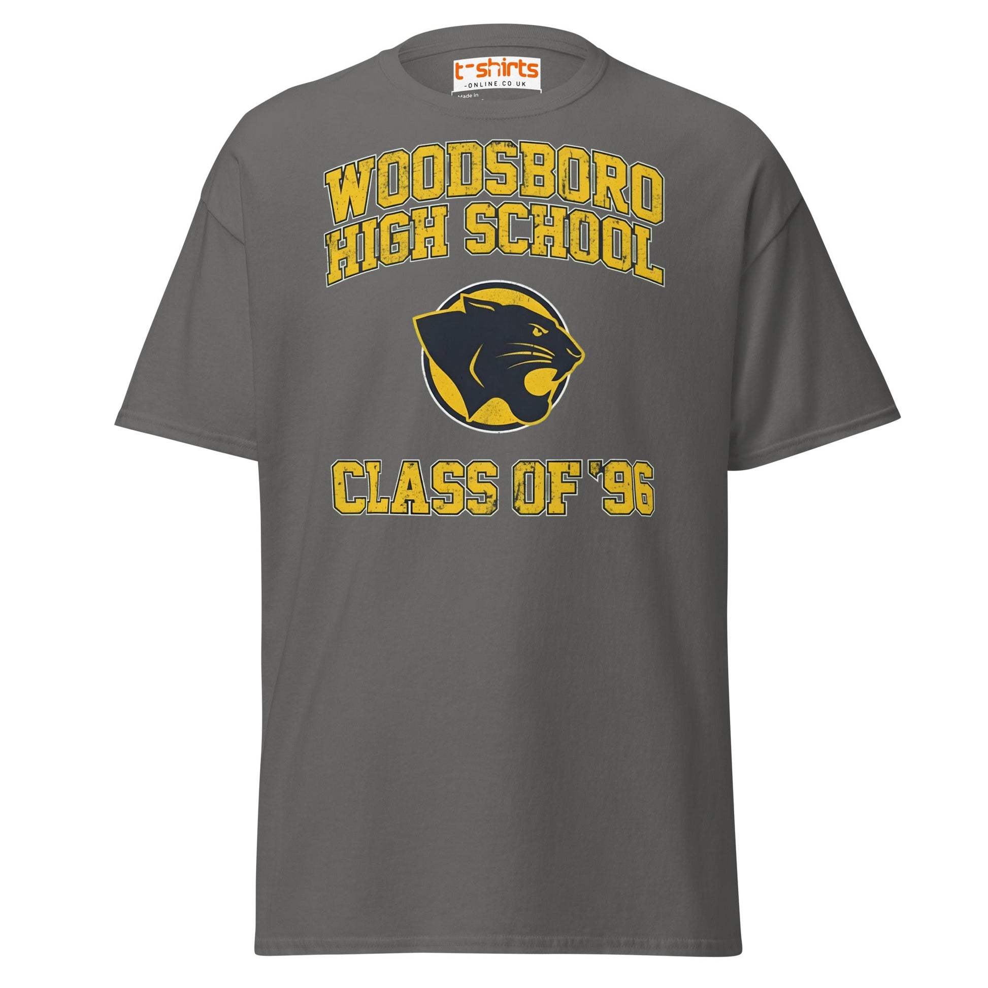 Woodsboro High School T-Shirt | Class of ’96 Retro Tee - Charcoal - T-Shirts Online