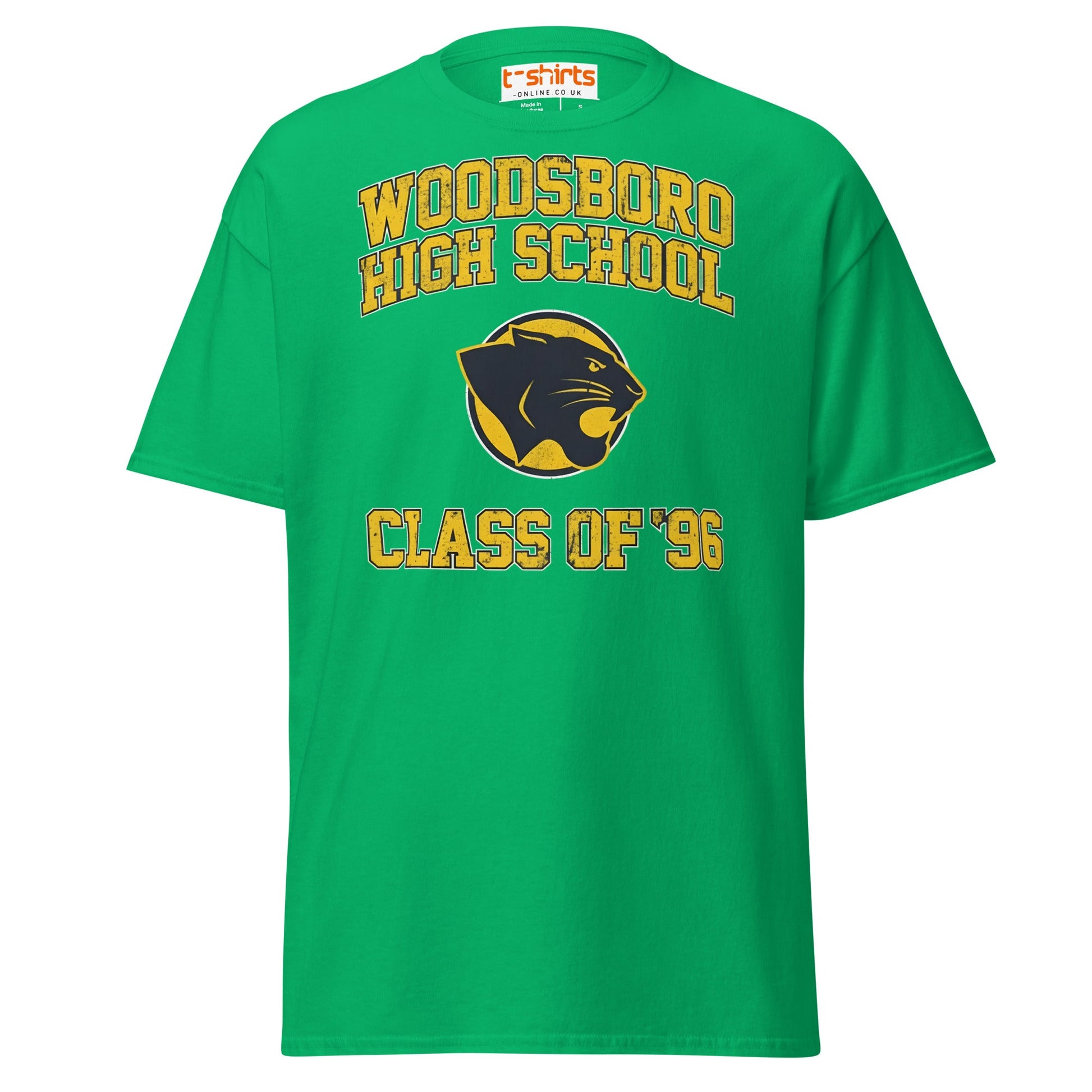 Woodsboro High School T-Shirt | Class of ’96 Retro Tee - Irish Green - T-Shirts Online