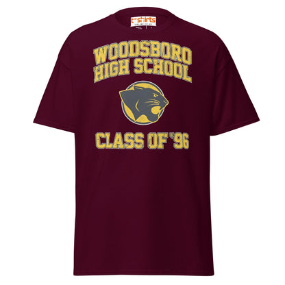 Woodsboro High School T-Shirt | Class of ’96 Retro Tee - Maroon - T-Shirts Online