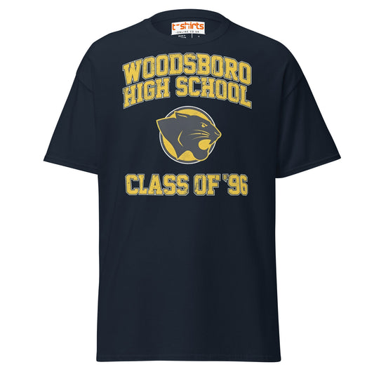 Woodsboro High School T-Shirt | Class of ’96 Retro Tee - Navy - T-Shirts Online