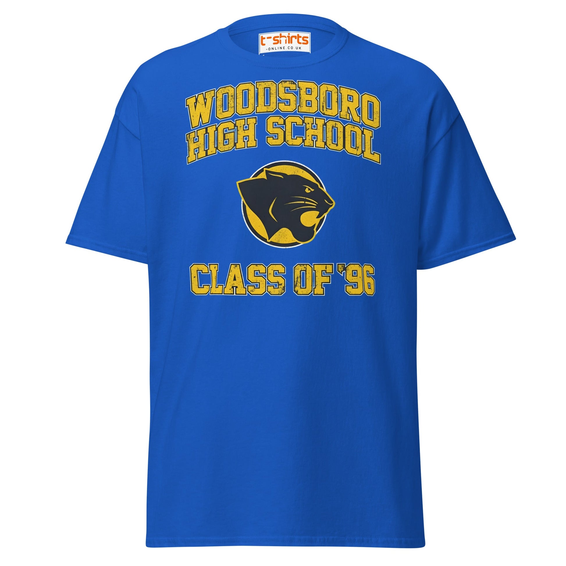 Woodsboro High School T-Shirt | Class of ’96 Retro Tee - Royal - T-Shirts Online