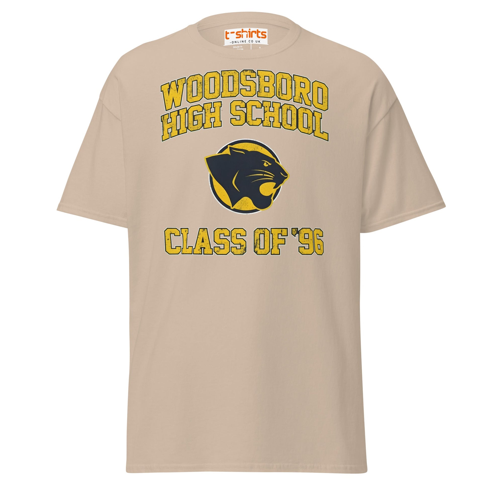 Woodsboro High School T-Shirt | Class of ’96 Retro Tee - Sand - T-Shirts Online