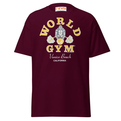 World Gym Venice Beach T-Shirt - Maroon - T-Shirts Online