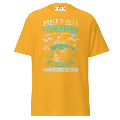 World’s Best Fisherman T-Shirt - Gold - T-Shirts Online