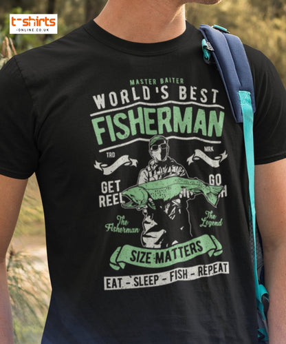 World’s Best Fisherman T-Shirt - Maroon - T-Shirts Online