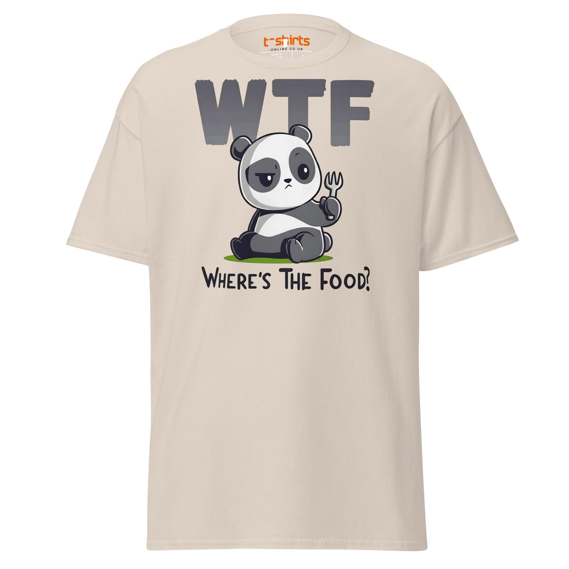 WTF Panda T-Shirt | Funny Where’s The Food Tee - Natural - T-Shirts Online