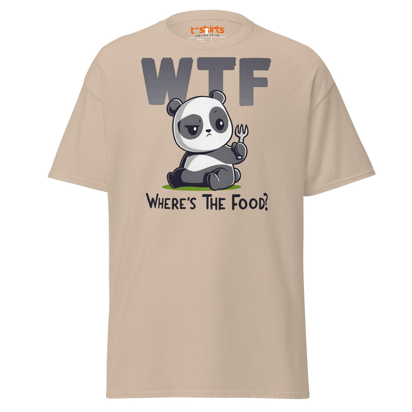 WTF Panda T-Shirt | Funny Where’s The Food Tee - Sand - T-Shirts Online