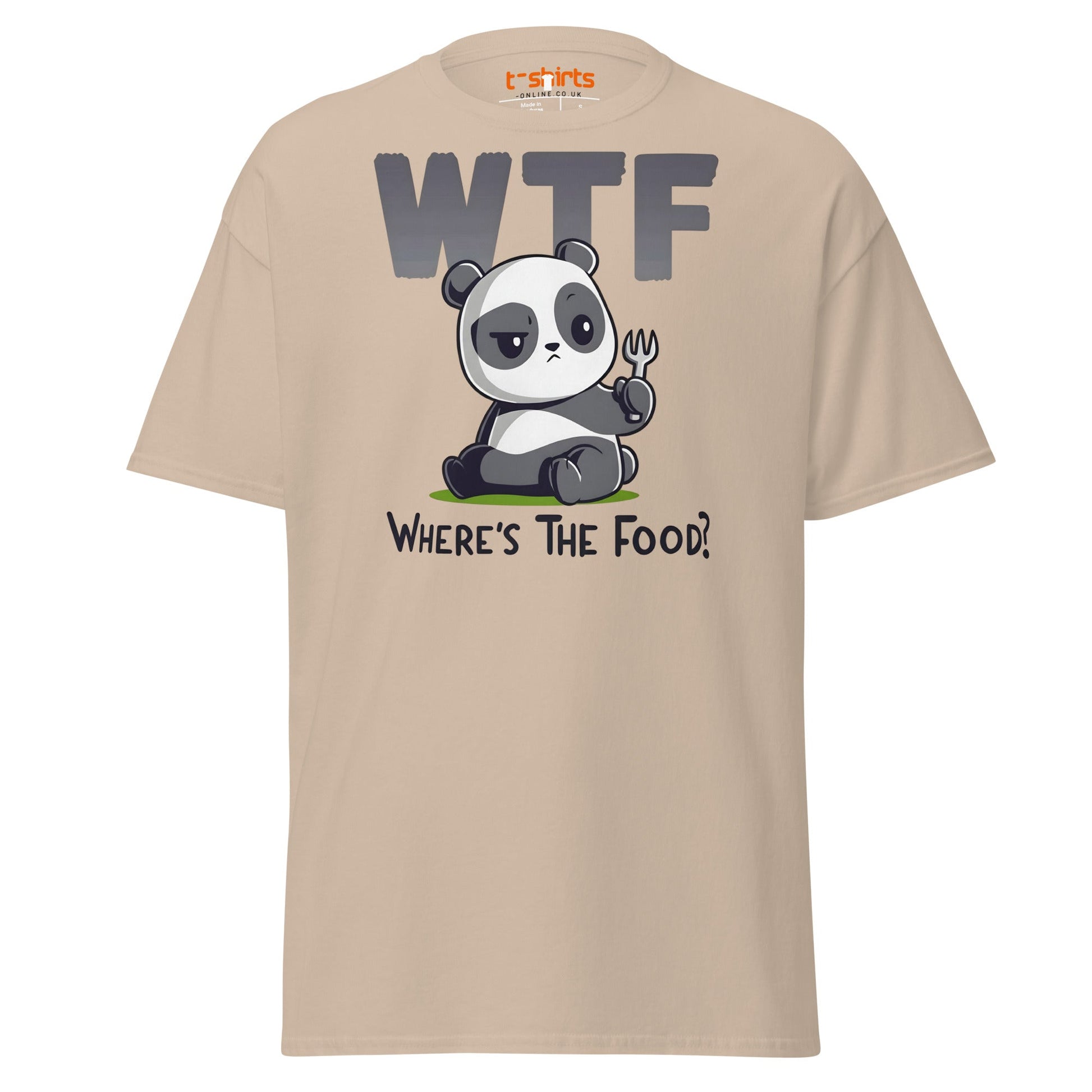 WTF Panda T-Shirt | Funny Where’s The Food Tee - Sand - T-Shirts Online