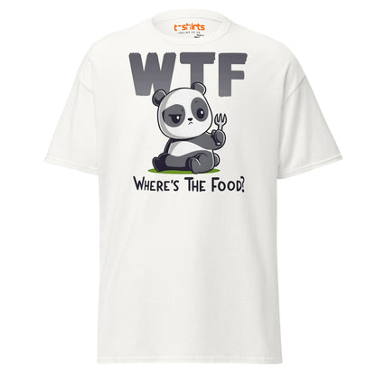 WTF Panda T-Shirt | Funny Where’s The Food Tee - White - T-Shirts Online