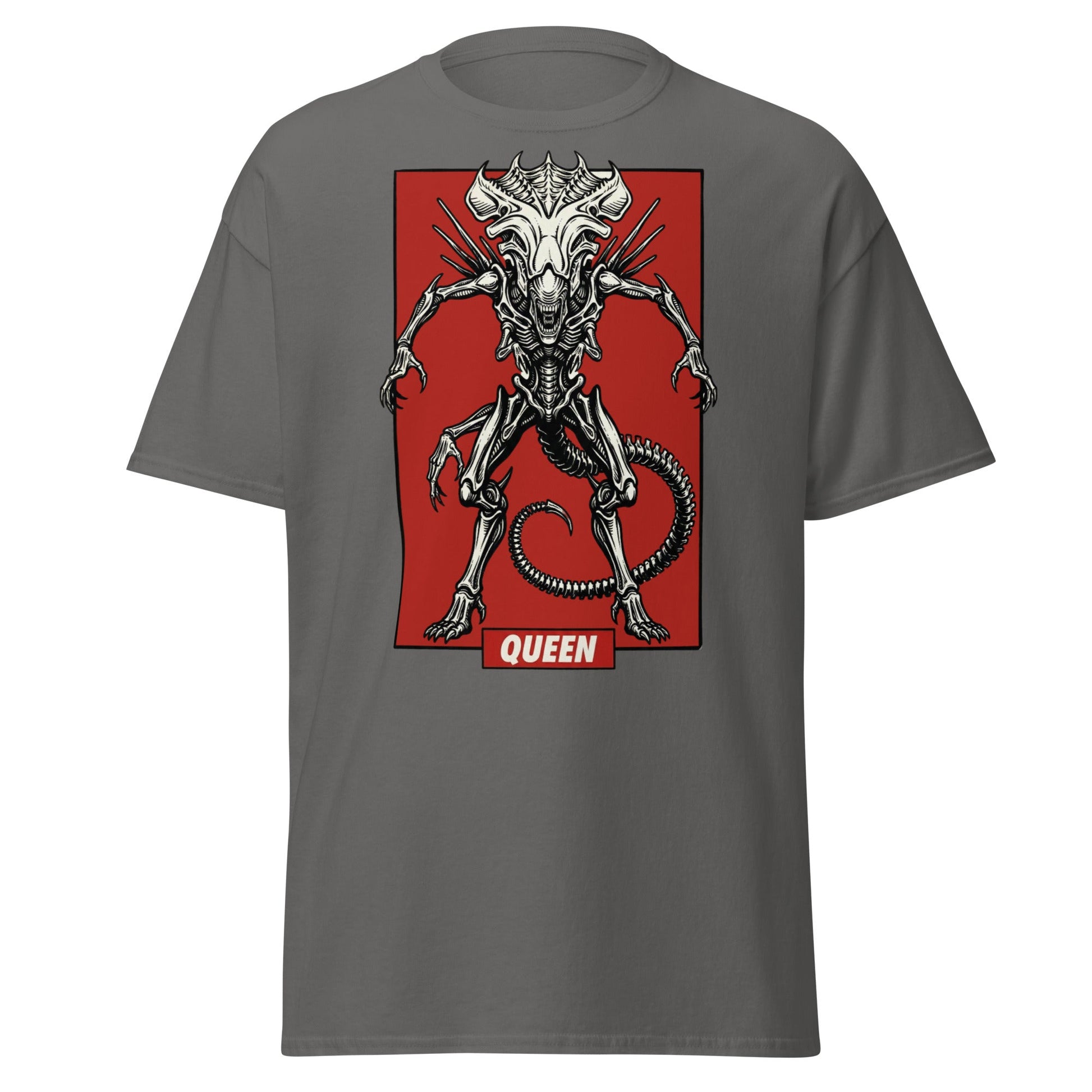 Xenomorph Queen T-Shirt - Sci - Fi Horror Alien Graphic Tee - Charcoal - T-Shirts Online