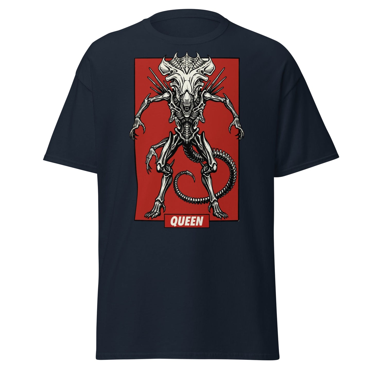 Xenomorph Queen T-Shirt - Sci - Fi Horror Alien Graphic Tee - Navy - T-Shirts Online