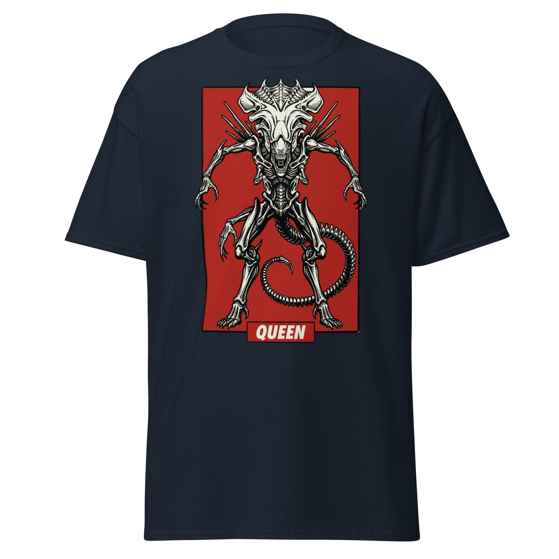 Xenomorph Queen T-Shirt - Sci - Fi Horror Alien Graphic Tee - Navy - T-Shirts Online