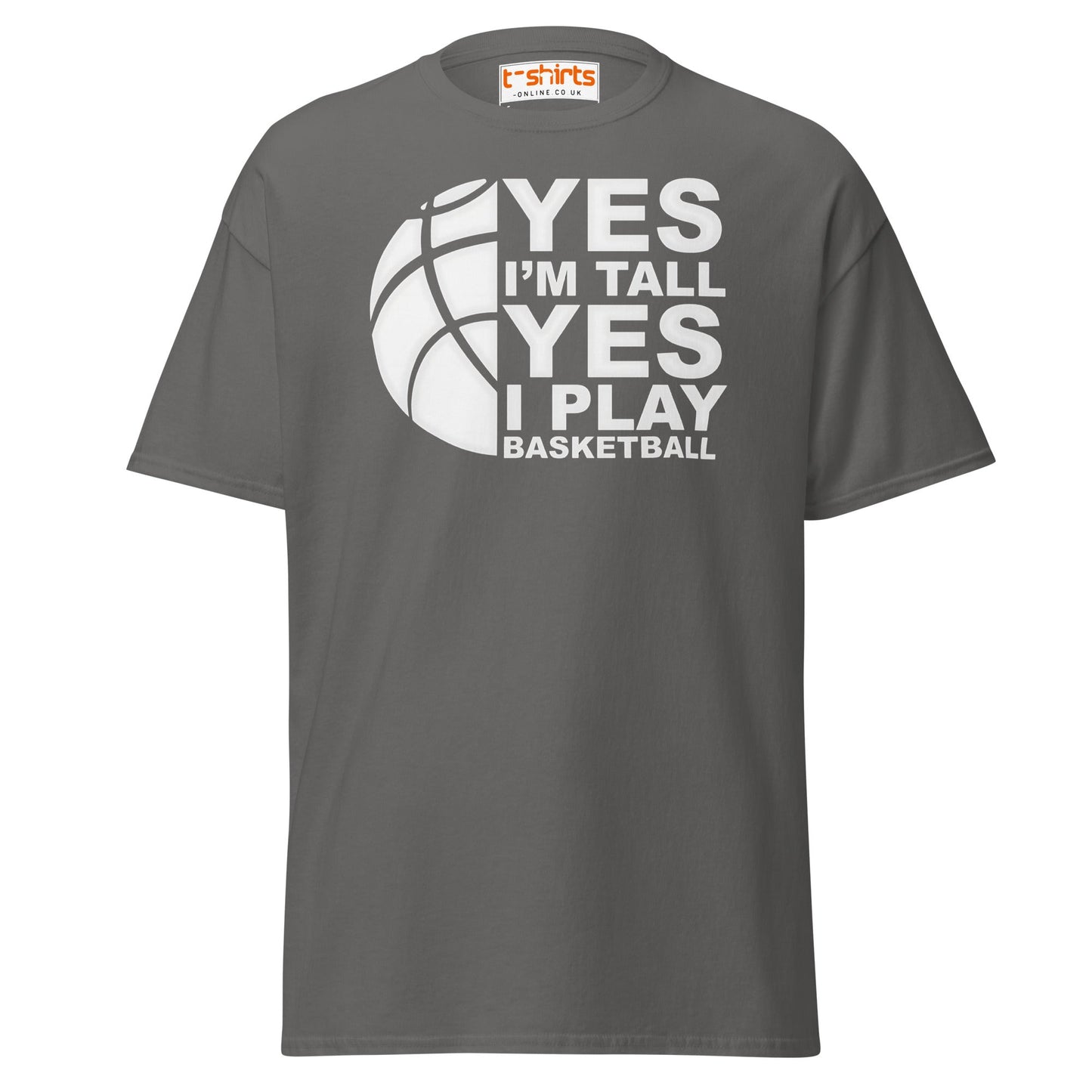 Yes I’m Tall Basketball T-Shirt | Funny Sports Tee - Charcoal - T-Shirts Online