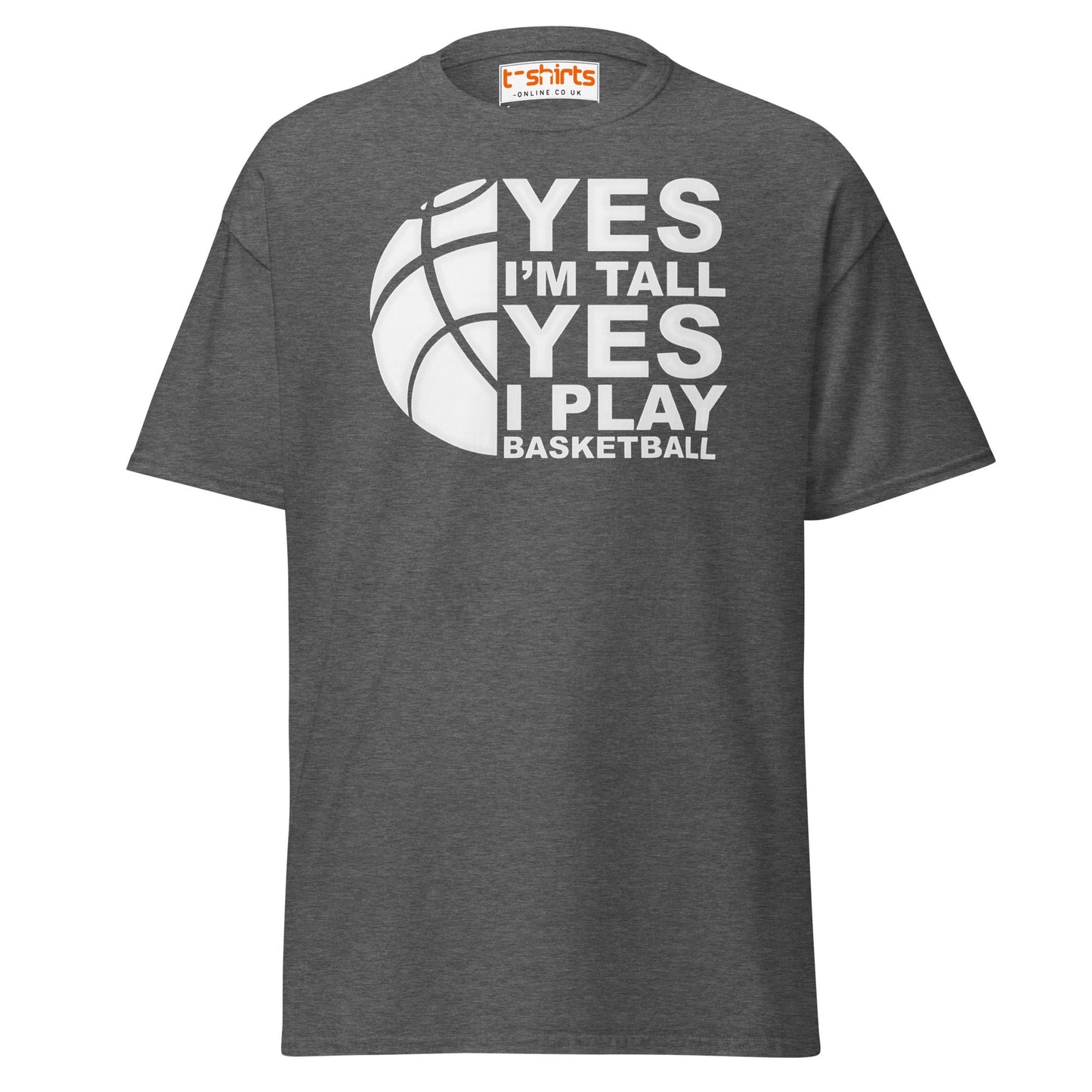 Yes I’m Tall Basketball T-Shirt | Funny Sports Tee - Dark Heather - T-Shirts Online