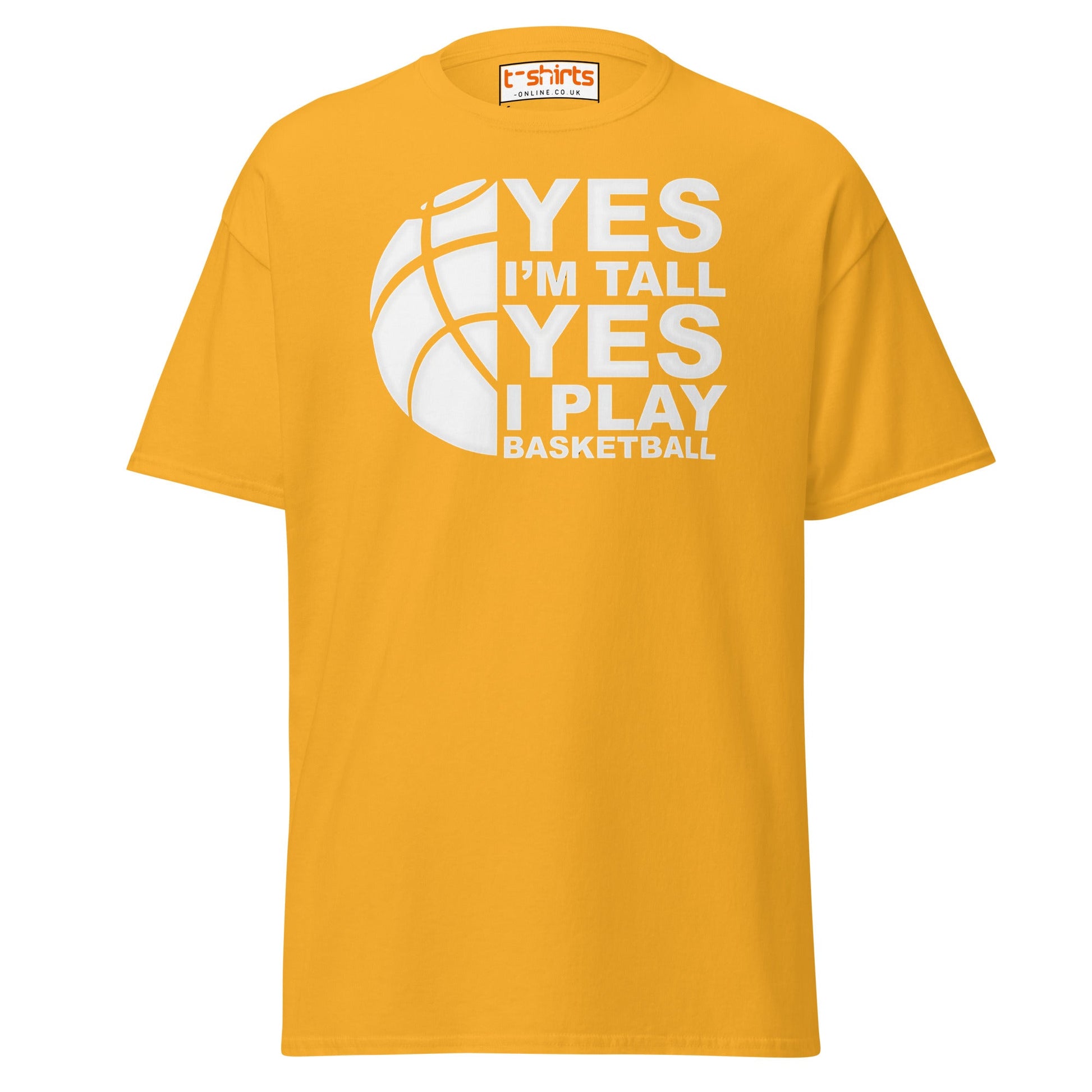 Yes I’m Tall Basketball T-Shirt | Funny Sports Tee - Gold - T-Shirts Online