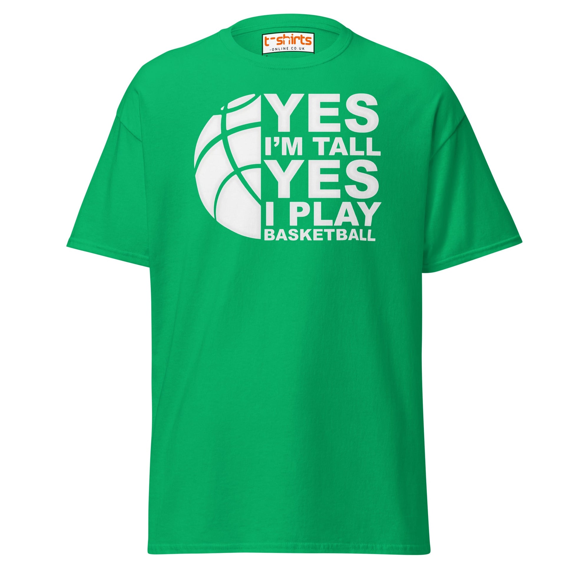Yes I’m Tall Basketball T-Shirt | Funny Sports Tee - Irish Green - T-Shirts Online