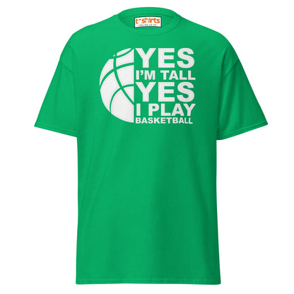 Yes I’m Tall Basketball T-Shirt | Funny Sports Tee - Irish Green - T-Shirts Online