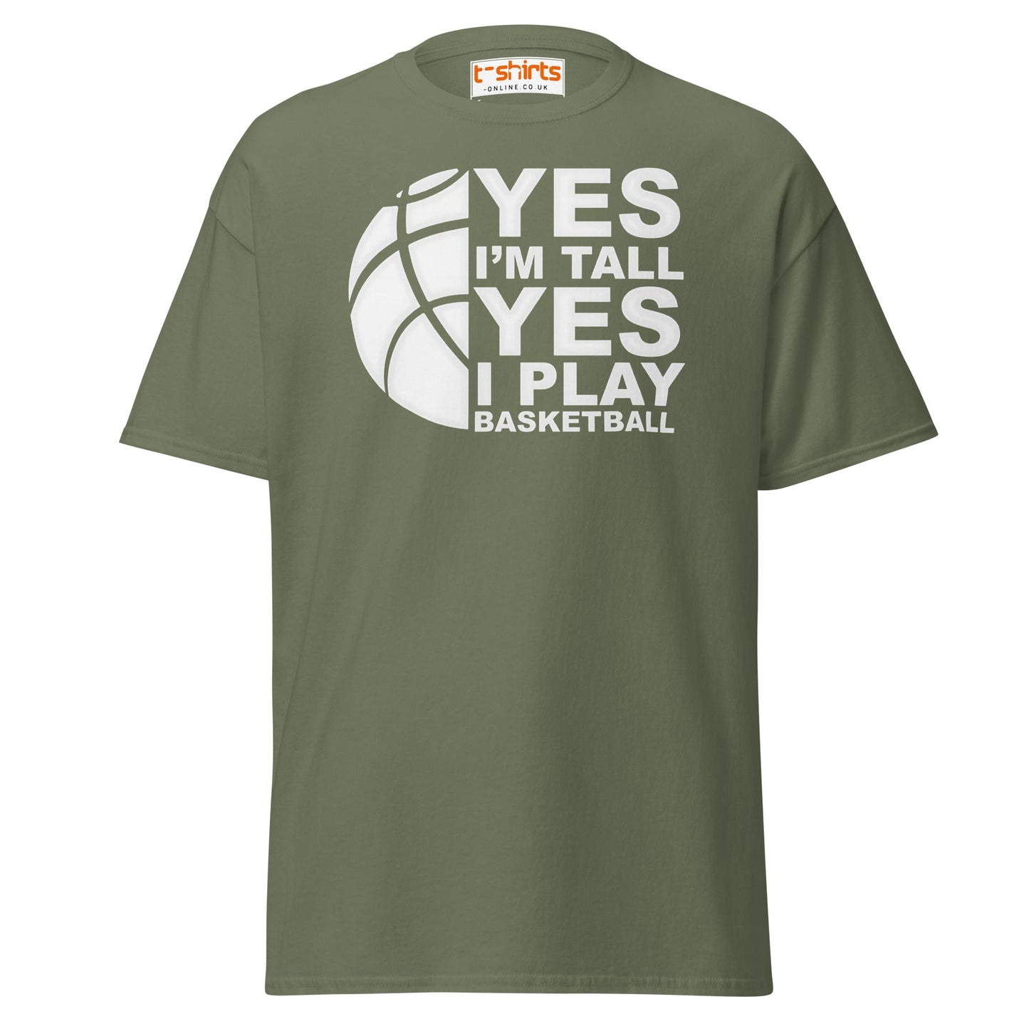 Yes I’m Tall Basketball T-Shirt | Funny Sports Tee - Military Green - T-Shirts Online