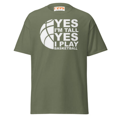 Yes I’m Tall Basketball T-Shirt | Funny Sports Tee - Military Green - T-Shirts Online