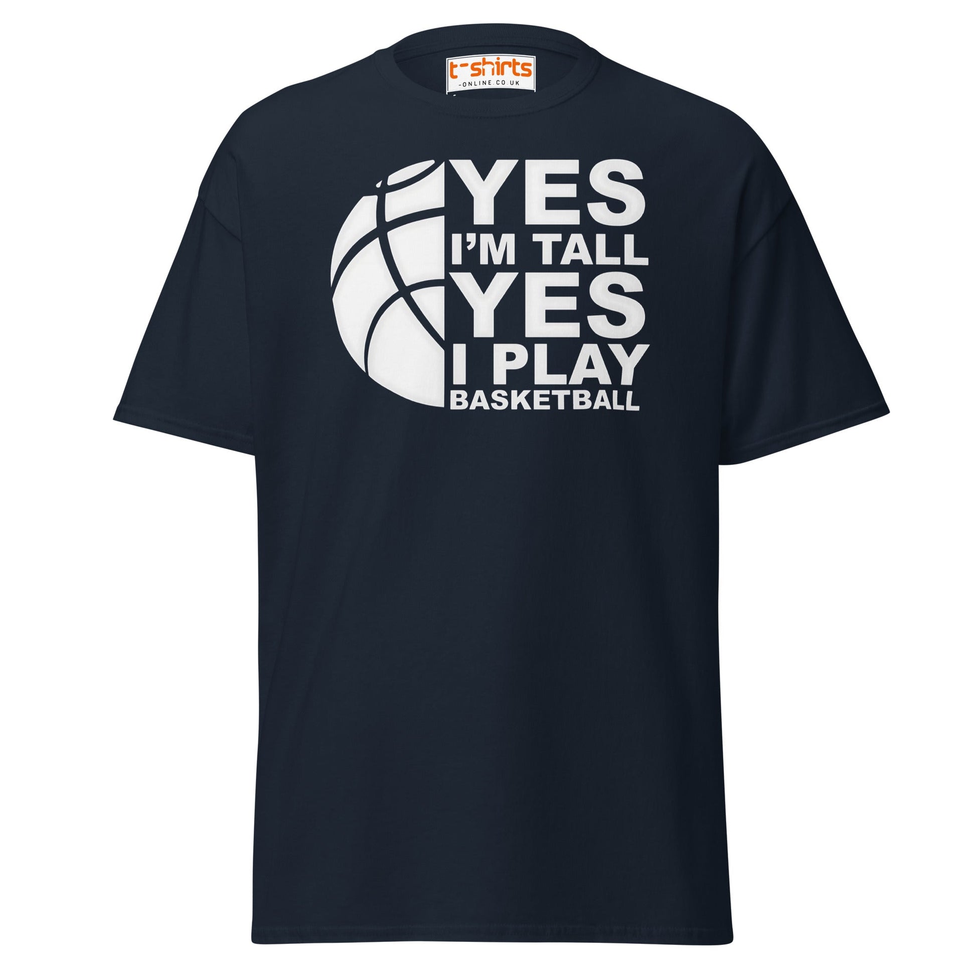Yes I’m Tall Basketball T-Shirt | Funny Sports Tee - Navy - T-Shirts Online