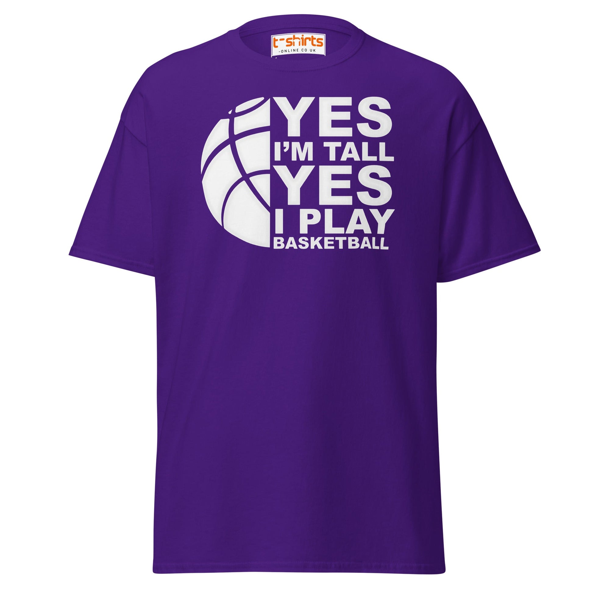 Yes I’m Tall Basketball T-Shirt | Funny Sports Tee - Purple - T-Shirts Online