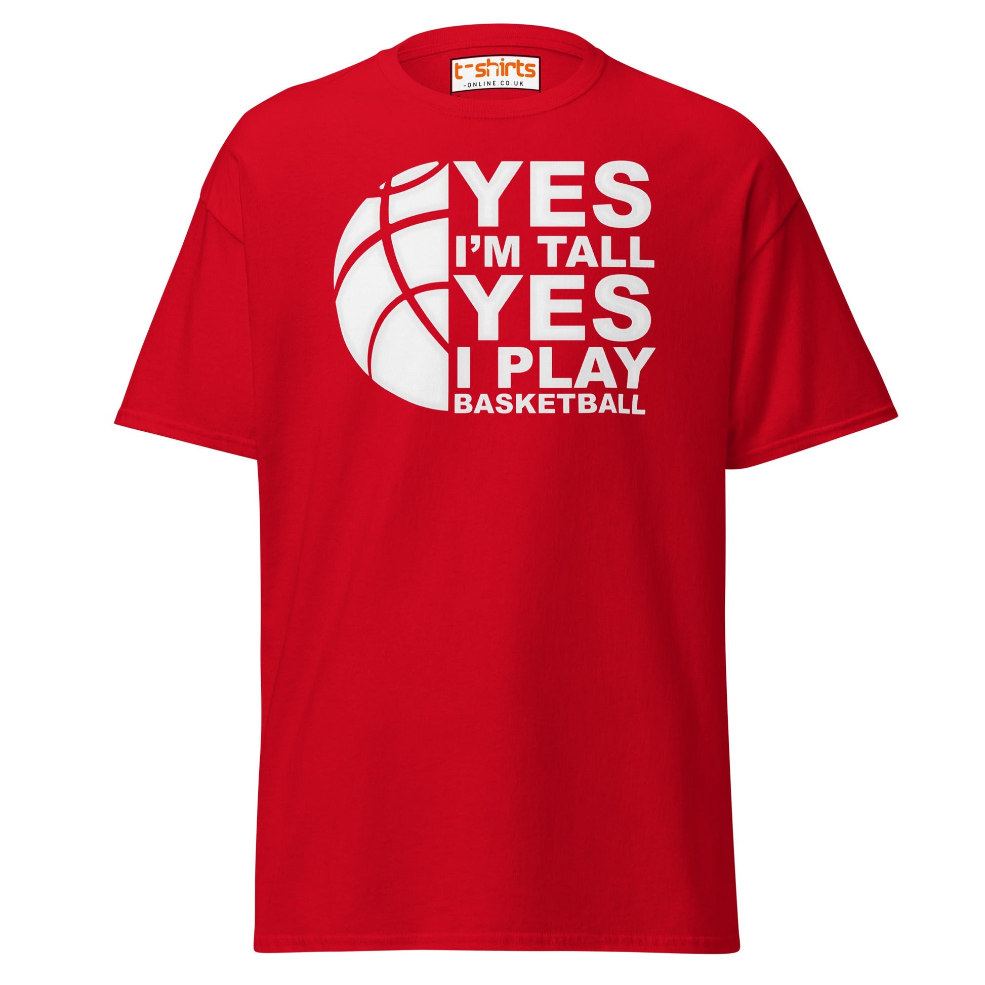 Yes I’m Tall Basketball T-Shirt | Funny Sports Tee - Red - T-Shirts Online