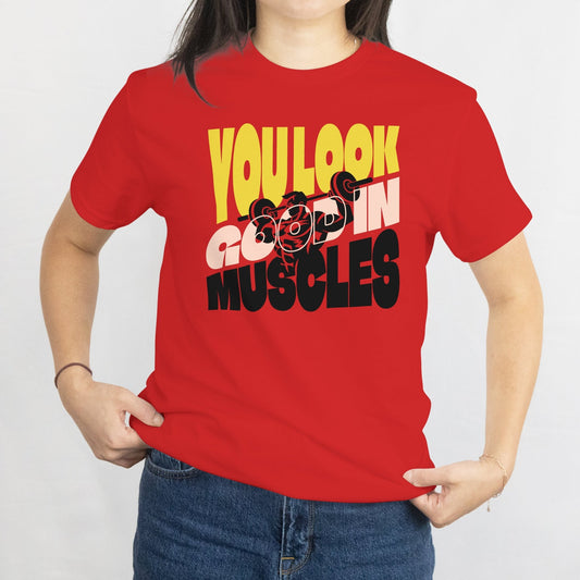 You Look Good in Muscles T-Shirt - Maroon - T-Shirts Online
