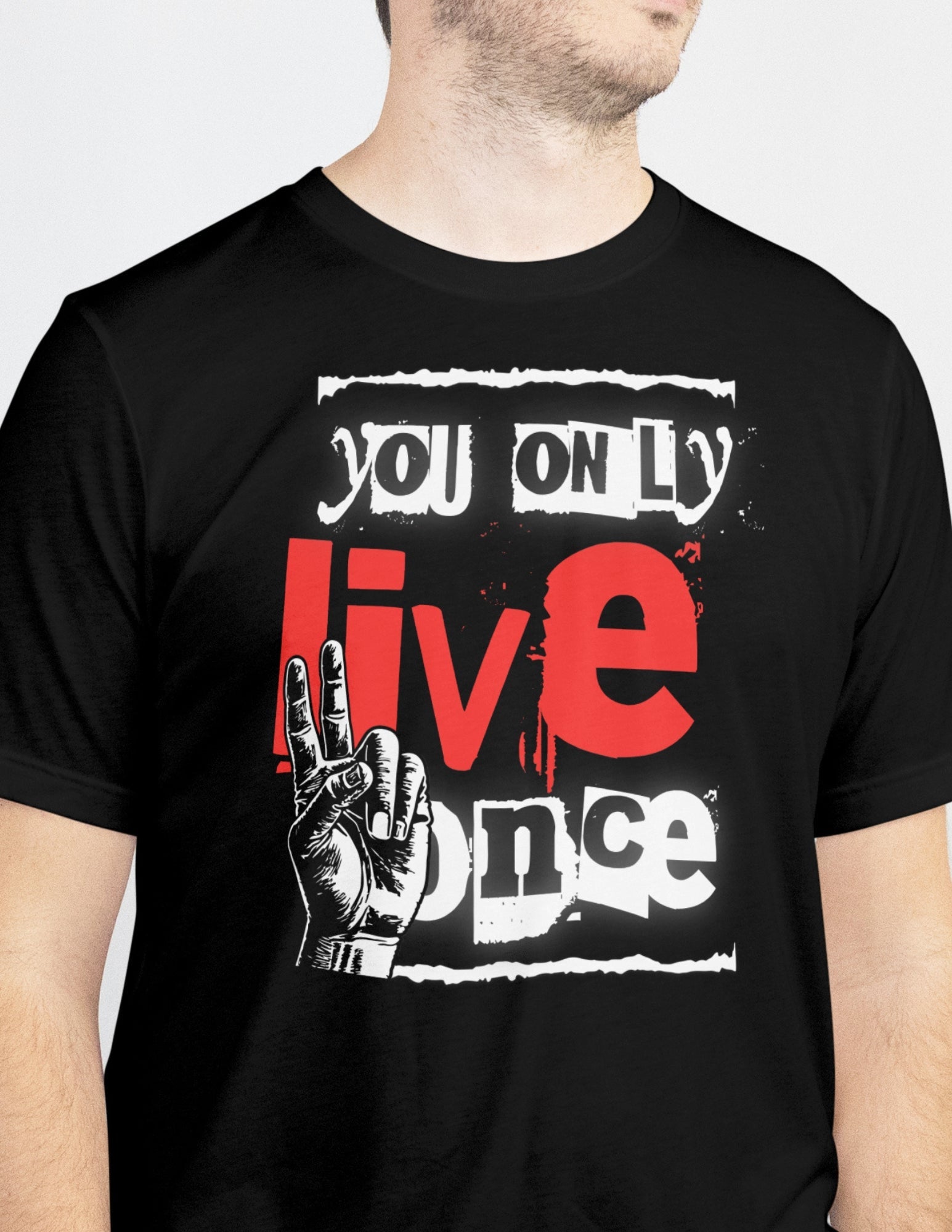 You Only Live Once | Graphic T-Shirt - Black - T-Shirts Online