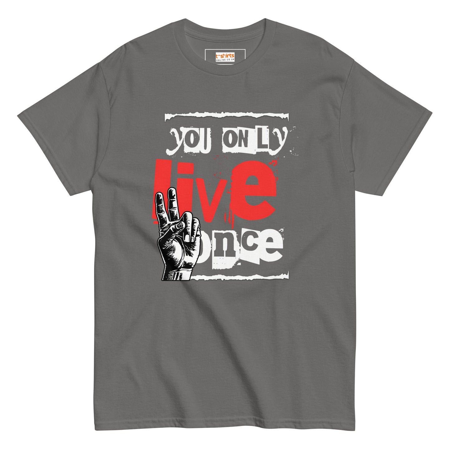 You Only Live Once | Graphic T-Shirt - Charcoal - T-Shirts Online