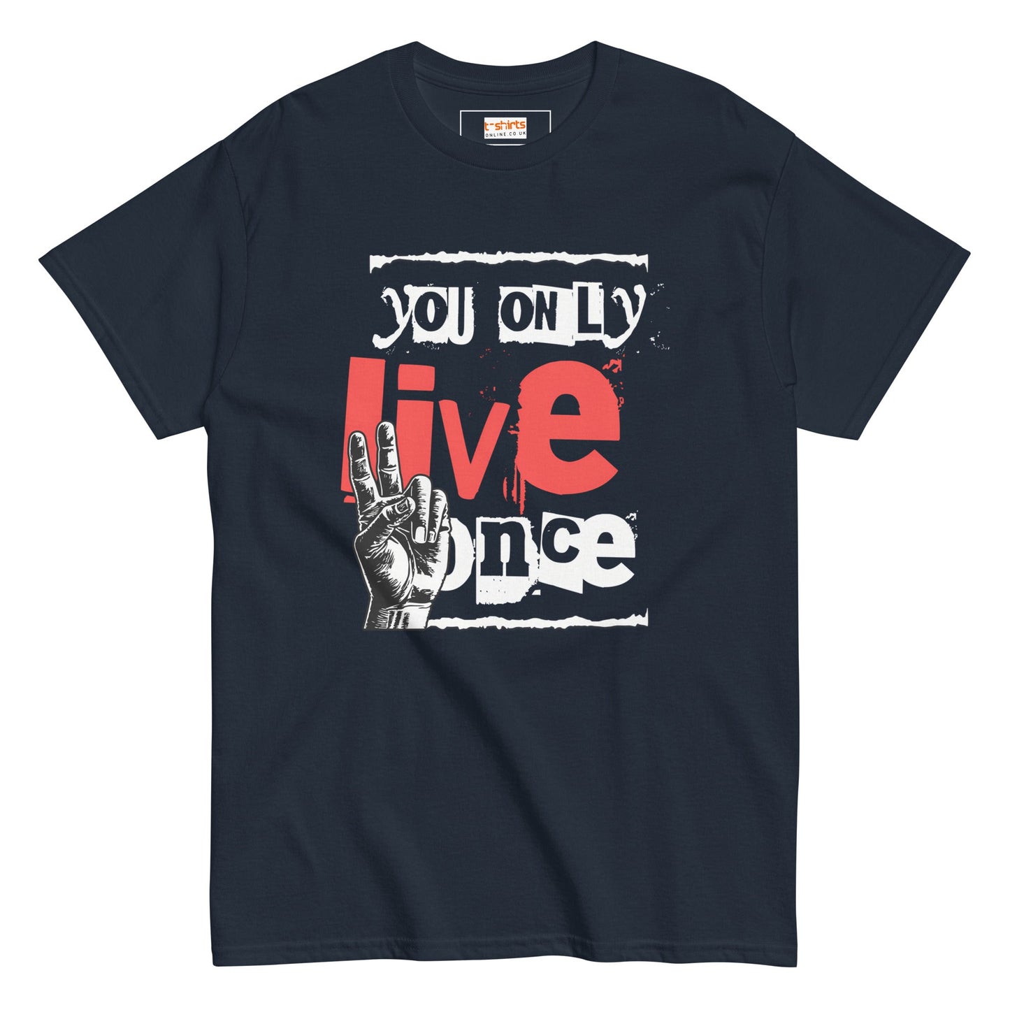 You Only Live Once | Graphic T-Shirt - Navy - T-Shirts Online