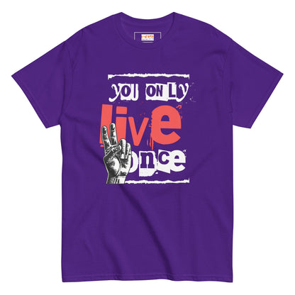 You Only Live Once | Graphic T-Shirt - Purple - T-Shirts Online