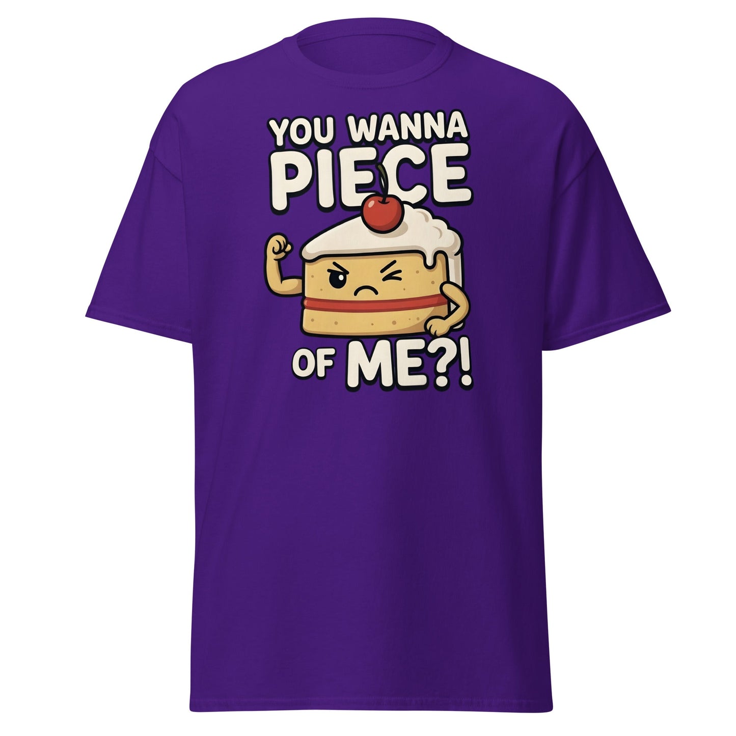 You Wanna Piece Of Me? Funny Cake Pun T-Shirt - Purple - T-Shirts Online