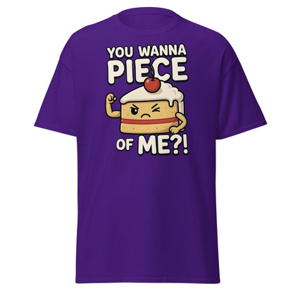 You Wanna Piece Of Me? Funny Cake Pun T-Shirt - Purple - T-Shirts Online