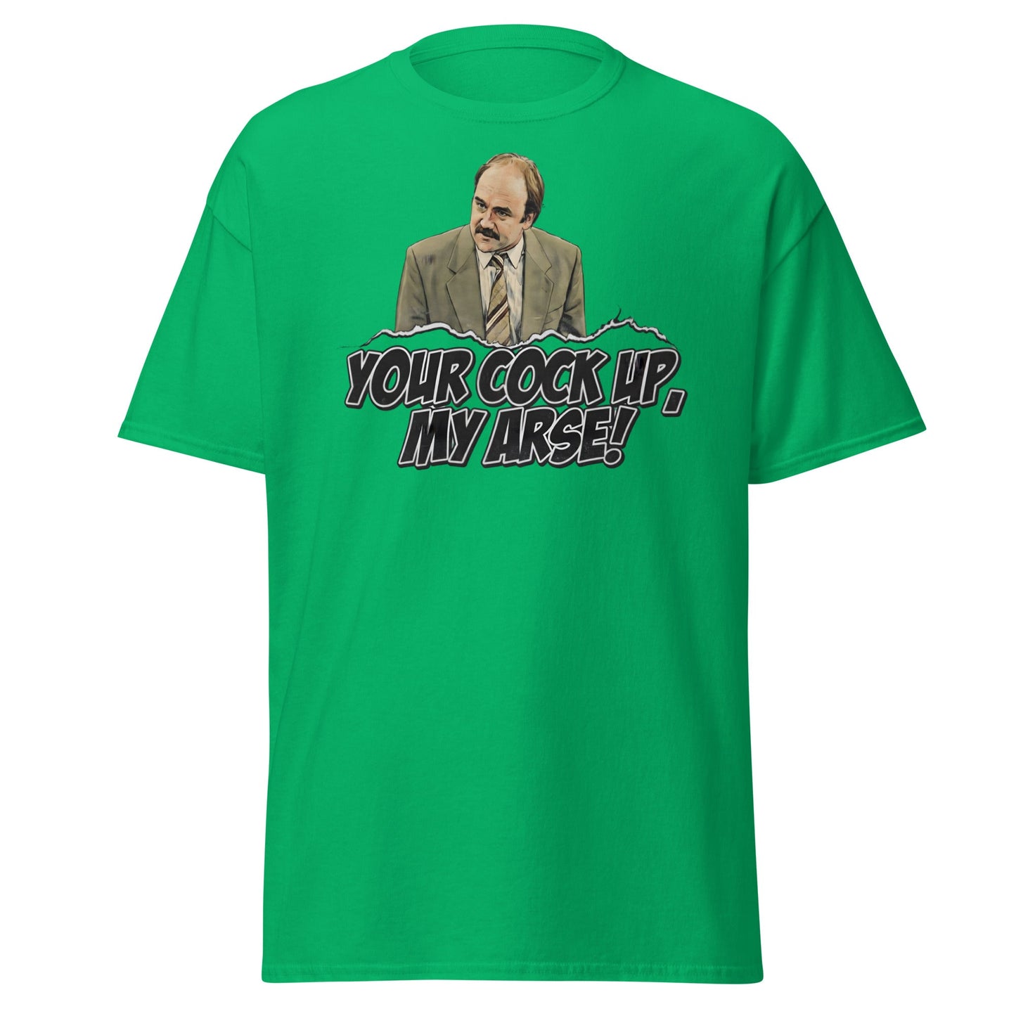 Your Cock Up My Arse T-Shirt - Inspector Grim Funny Retro Tee - Irish Green - T-Shirts Online