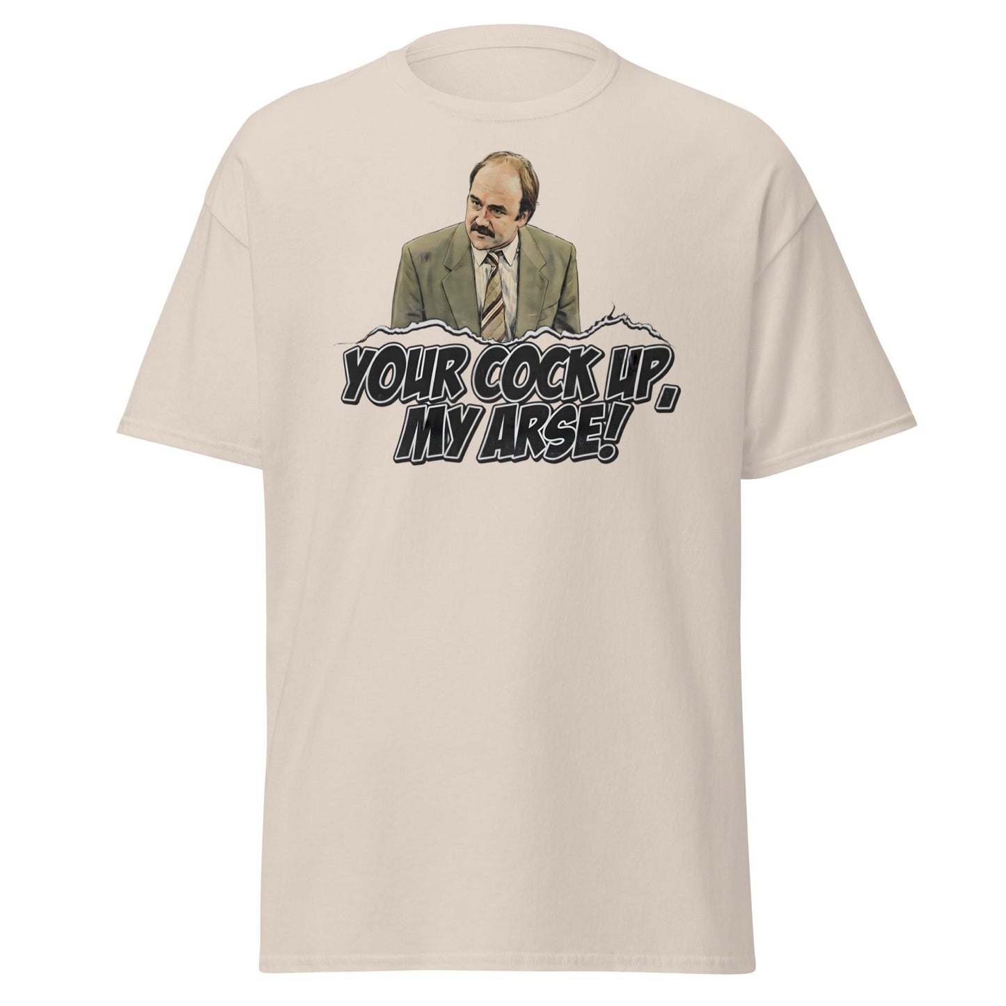 Your Cock Up My Arse T-Shirt - Inspector Grim Funny Retro Tee - Natural - T-Shirts Online