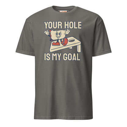 Your Hole is My Goal T-Shirt | Adult Humour Tee - Charcoal - T-Shirts Online