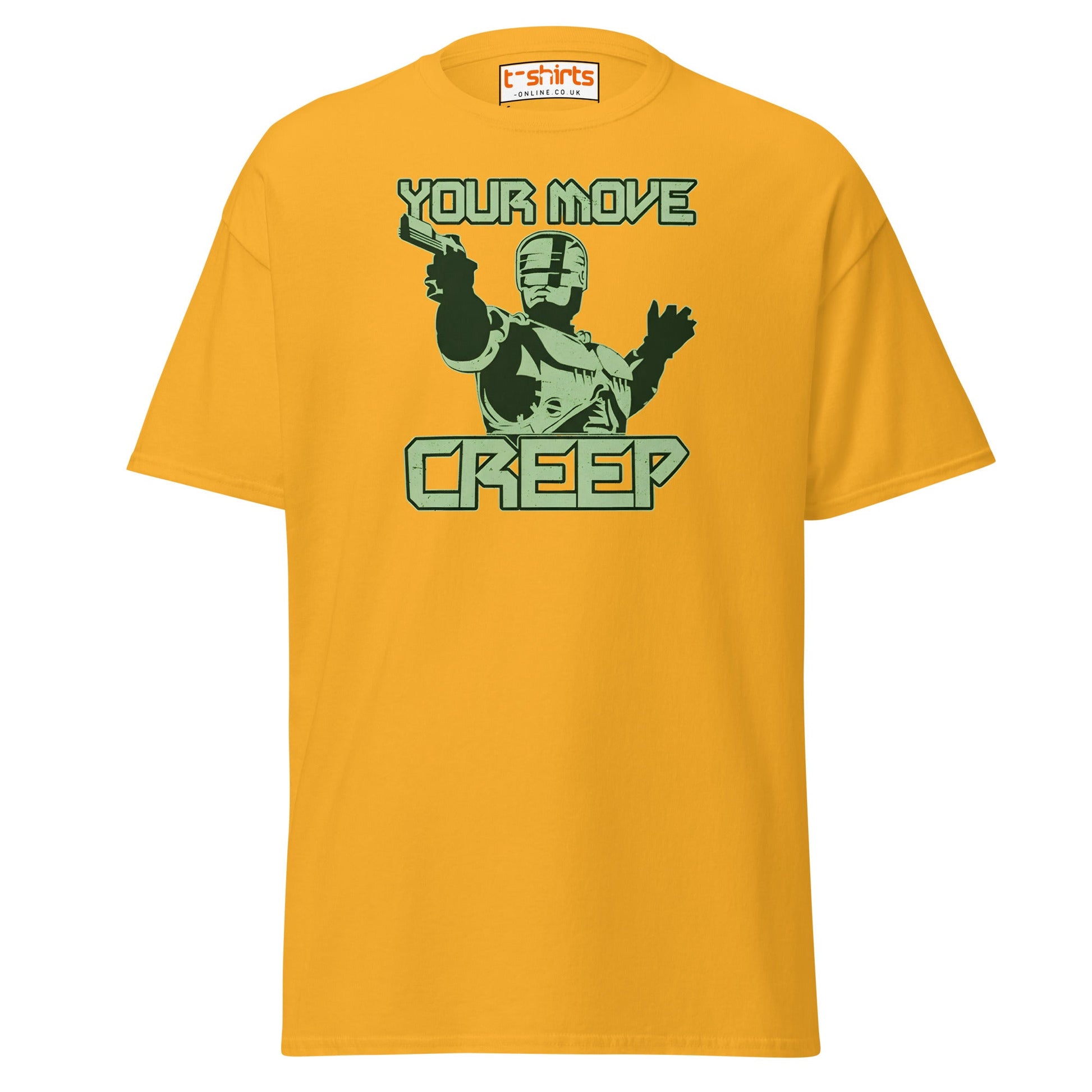Your Move Creep Funny Robot T-Shirt - Gold - T-Shirts Online